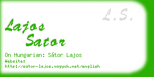 lajos sator business card